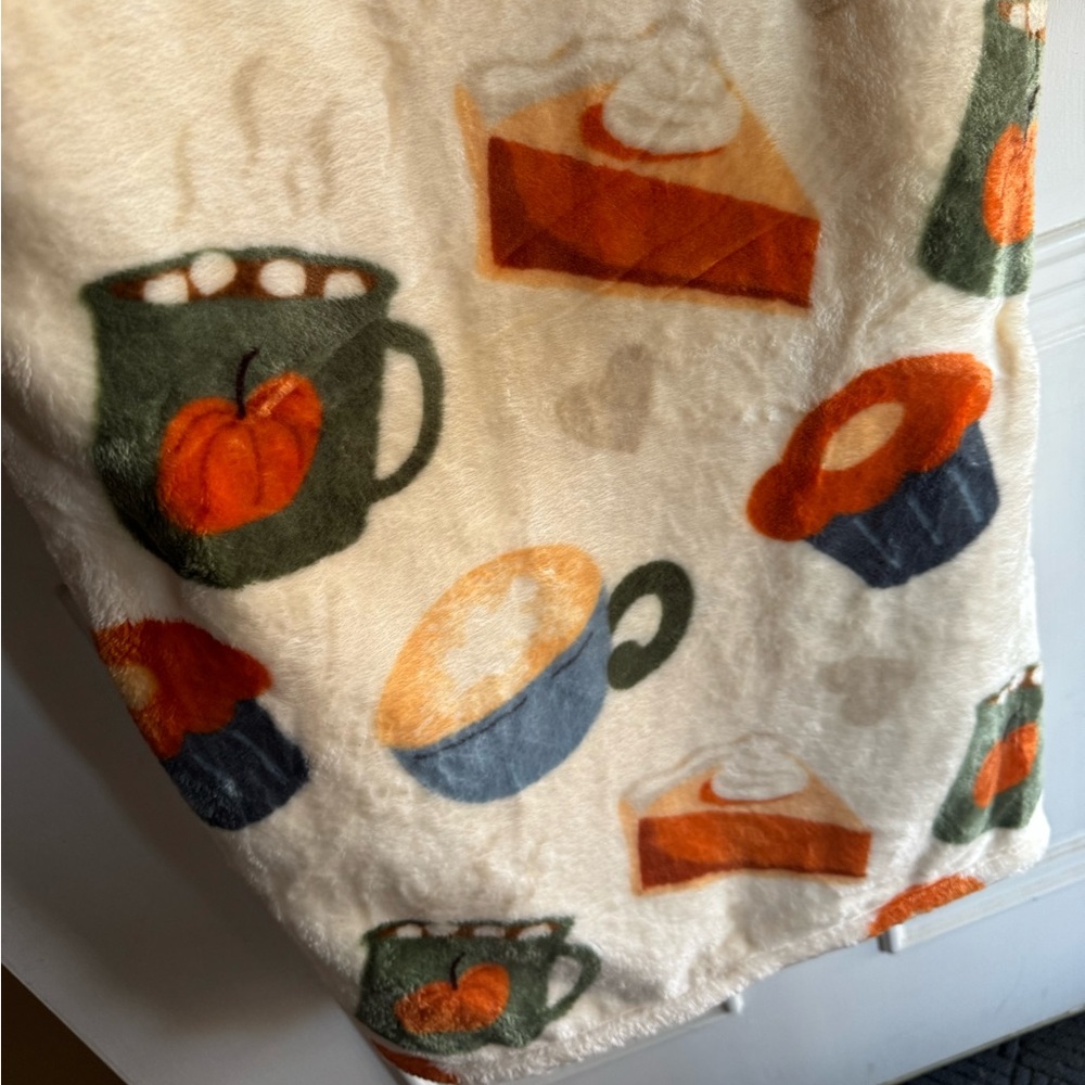 Fall pumpkin spice latte blanket